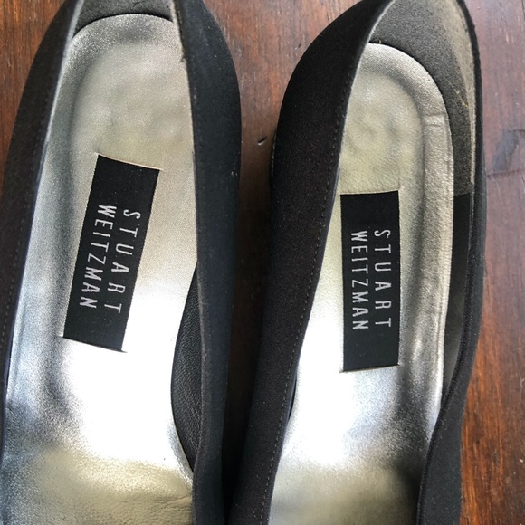 Stuart Weitzman Black Heels with Glittering Silver Block - Picture 8 of 8